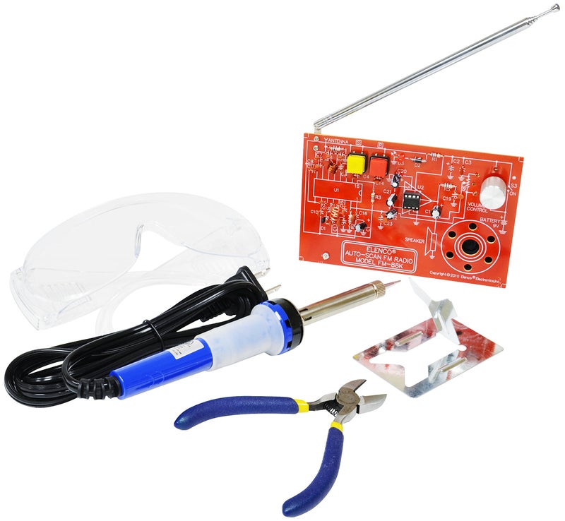 Elenco WEmake FM Radio DIY Soldering Kit with Tools | Soldering Iron | Side Cutters | Safety Glasses | Solder | Great Stem Project - Image 2